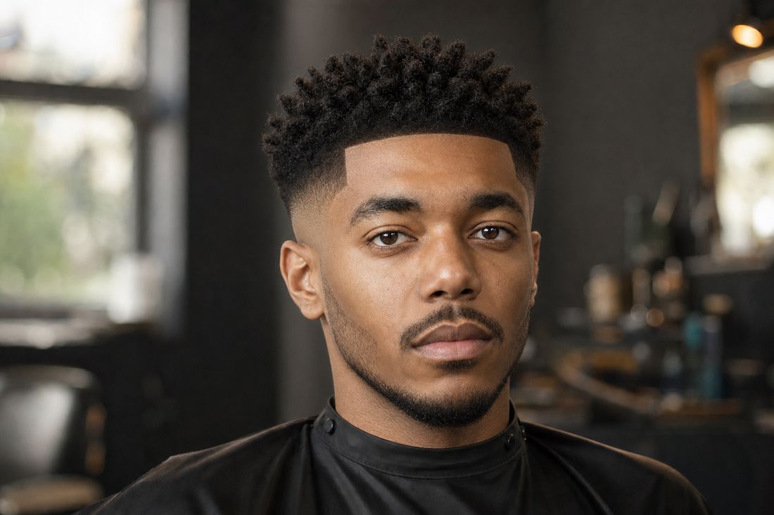 The same client after a high skin fade with sponge twists on top